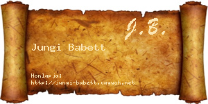 Jungi Babett névjegykártya